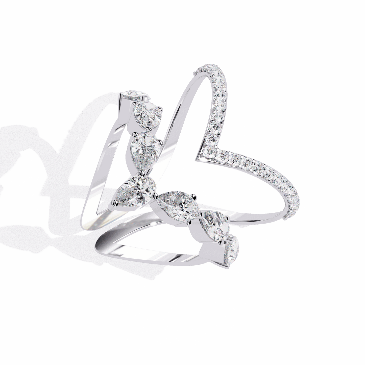 1.5 Carat Pear and Round Modern Essential Ring in Moissanite | House of Estara