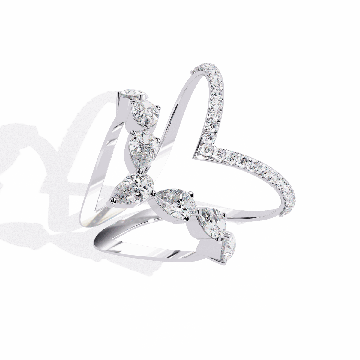 1.5 Carat Pear and Round Modern Essential Ring in Moissanite | House of Estara