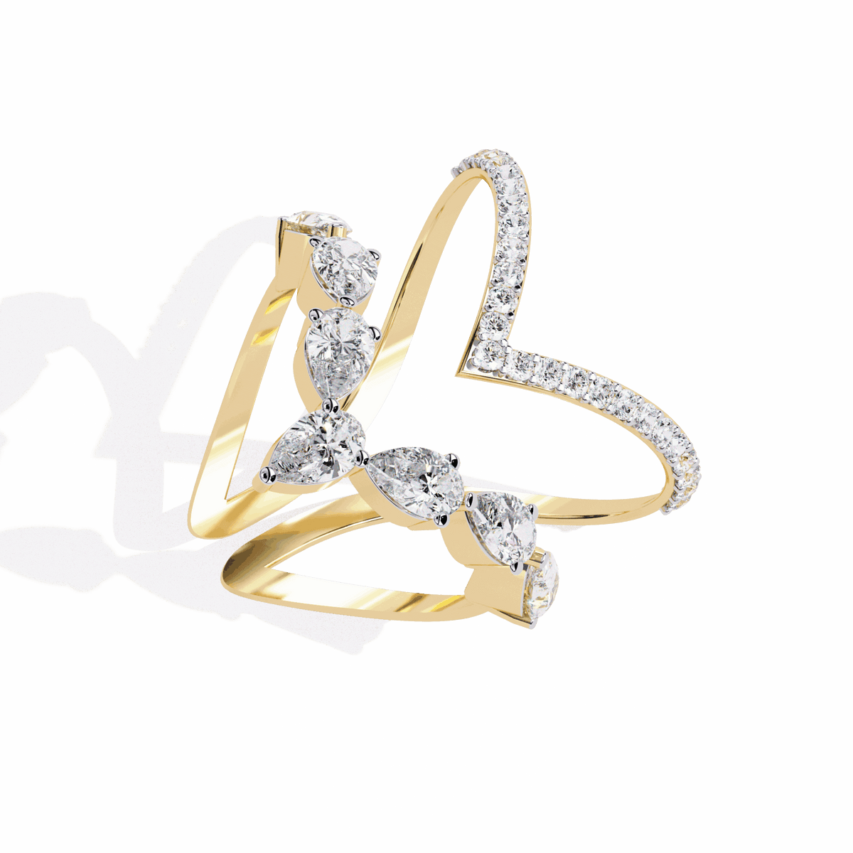 1.5 Carat Pear and Round Modern Essential Ring in Moissanite | House of Estara