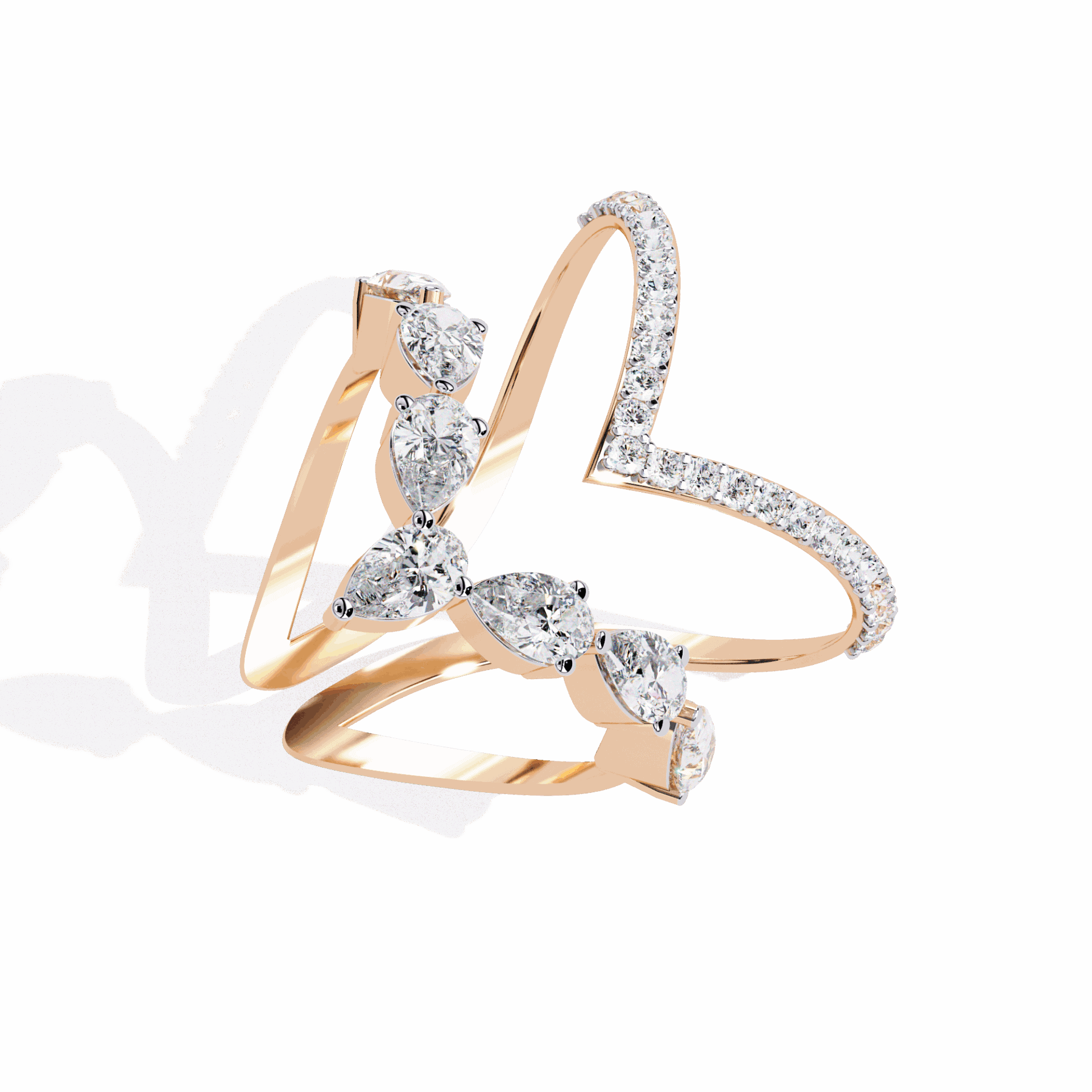 1.5 Carat Pear and Round Modern Essential Ring in Moissanite | House of Estara