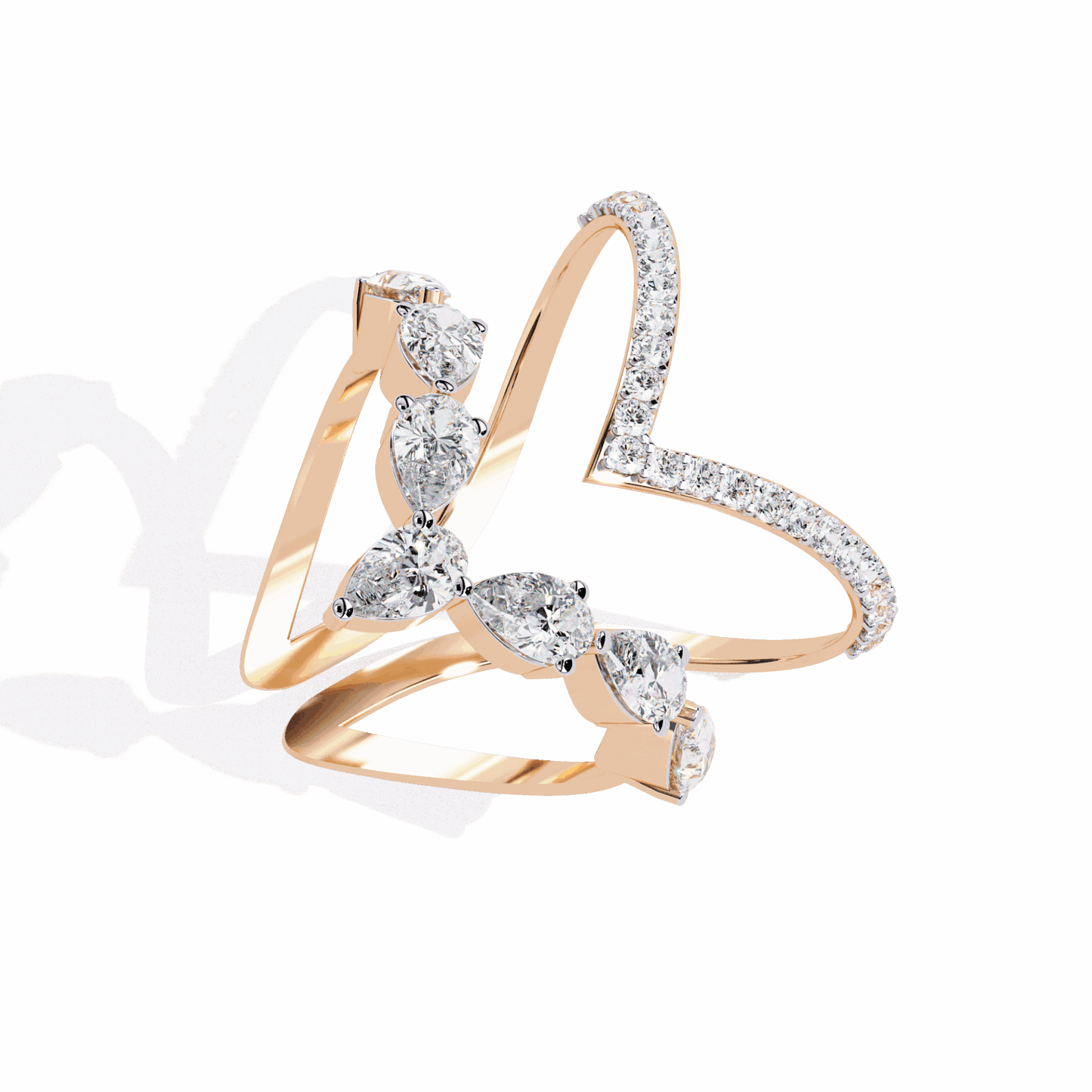 1.5 Carat Pear and Round Modern Essential Ring in Moissanite | House of Estara