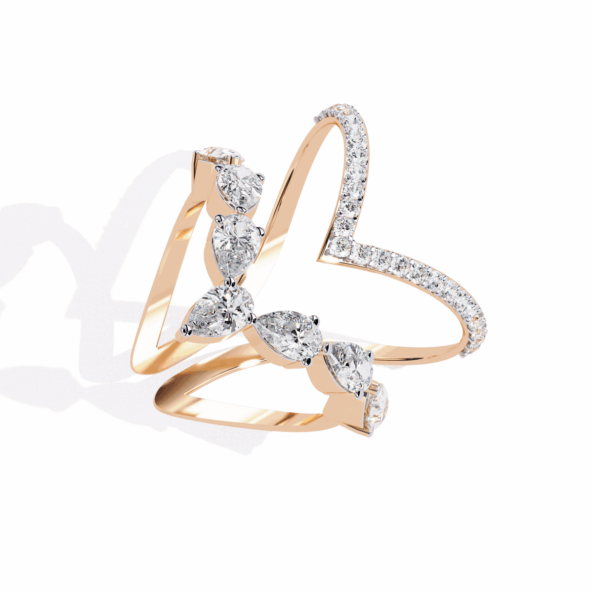 1.5 Carat Pear and Round Modern Essential Ring in Moissanite | House of Estara