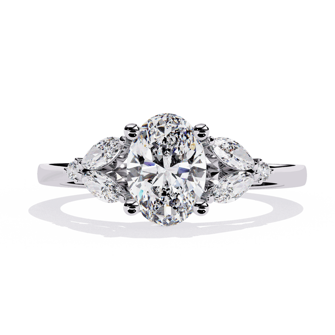 1.25 Carat Oval Minimal Statement Ring in Moissanite | House of Estara