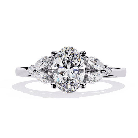 1.25 Carat Oval Minimal Statement Ring in Moissanite | House of Estara