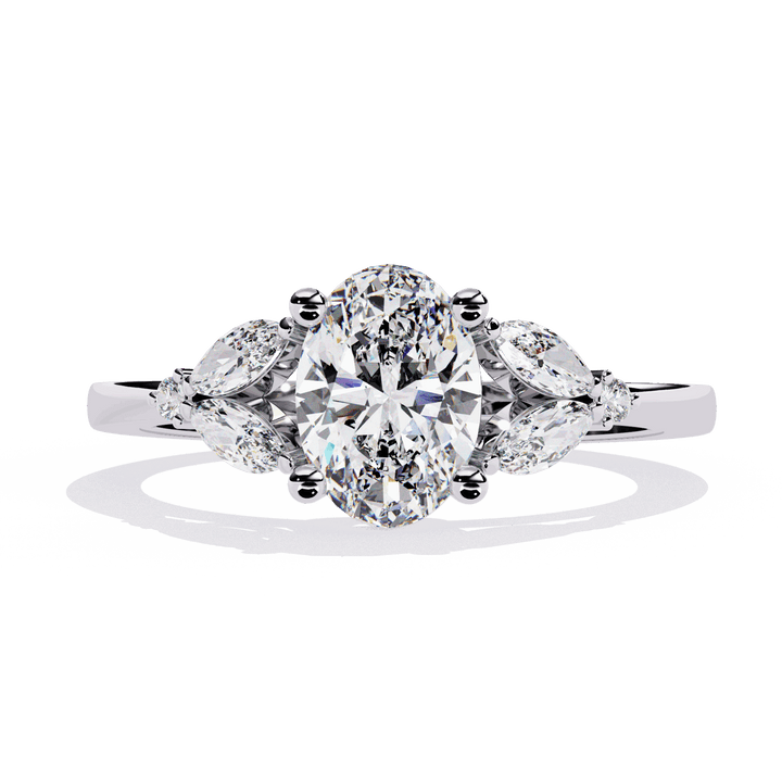 1.25 Carat Oval Minimal Statement Ring in Moissanite | House of Estara