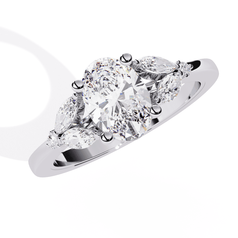 1.25 Carat Oval Minimal Statement Ring in Moissanite | House of Estara