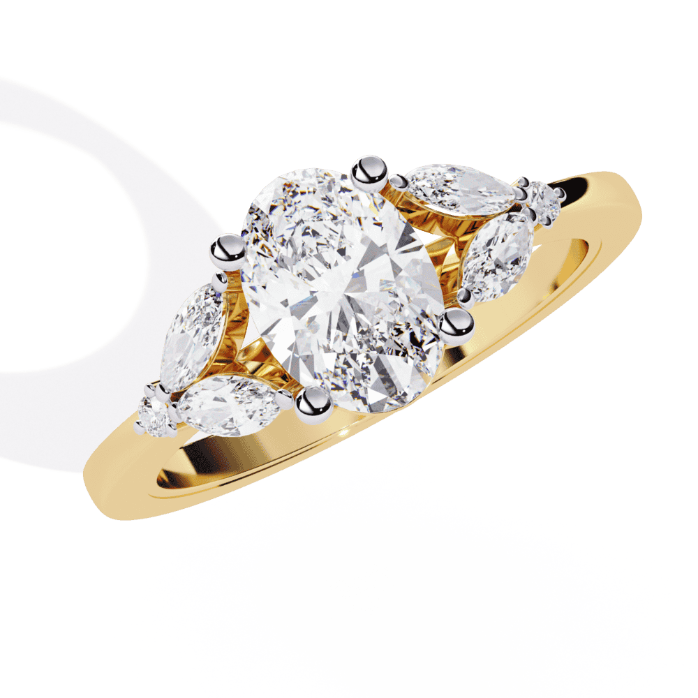 1.25 Carat Oval Minimal Statement Ring in Moissanite | House of Estara