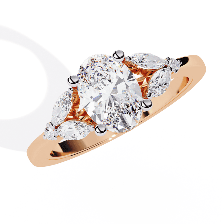 1.25 Carat Oval Minimal Statement Ring in Moissanite | House of Estara
