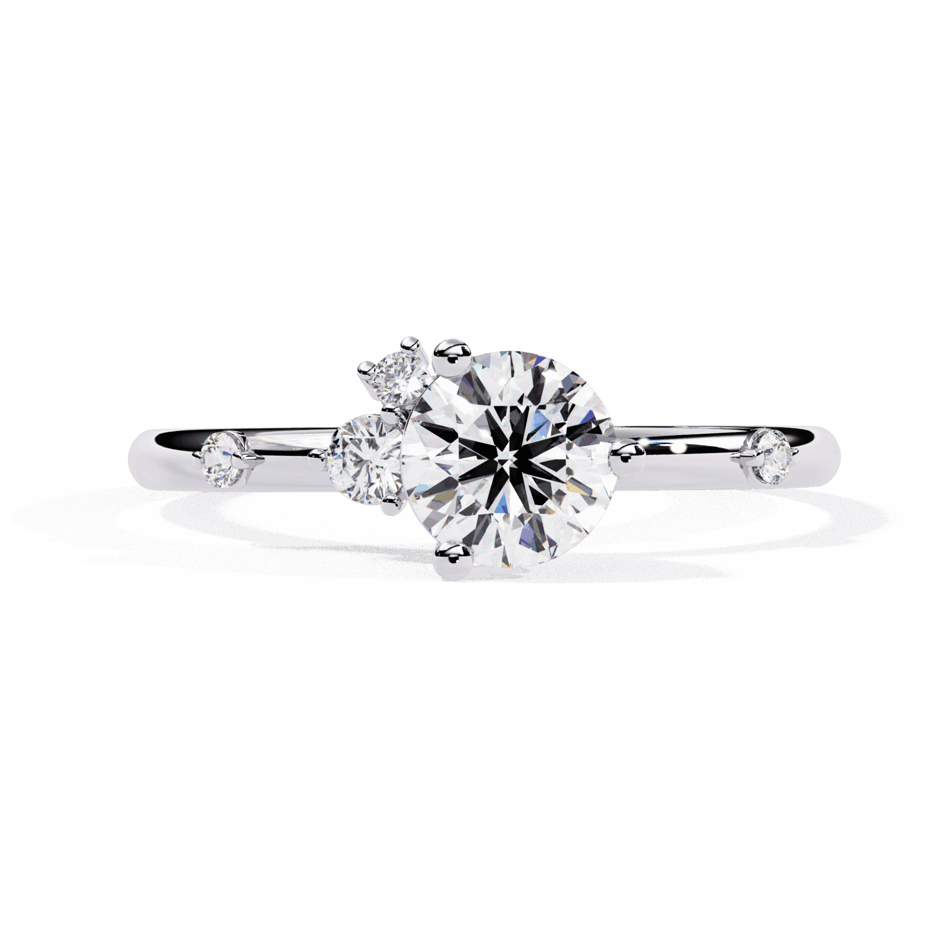 0.5 Carat Round Minimal Statement Ring in Moissanite | House of Estara