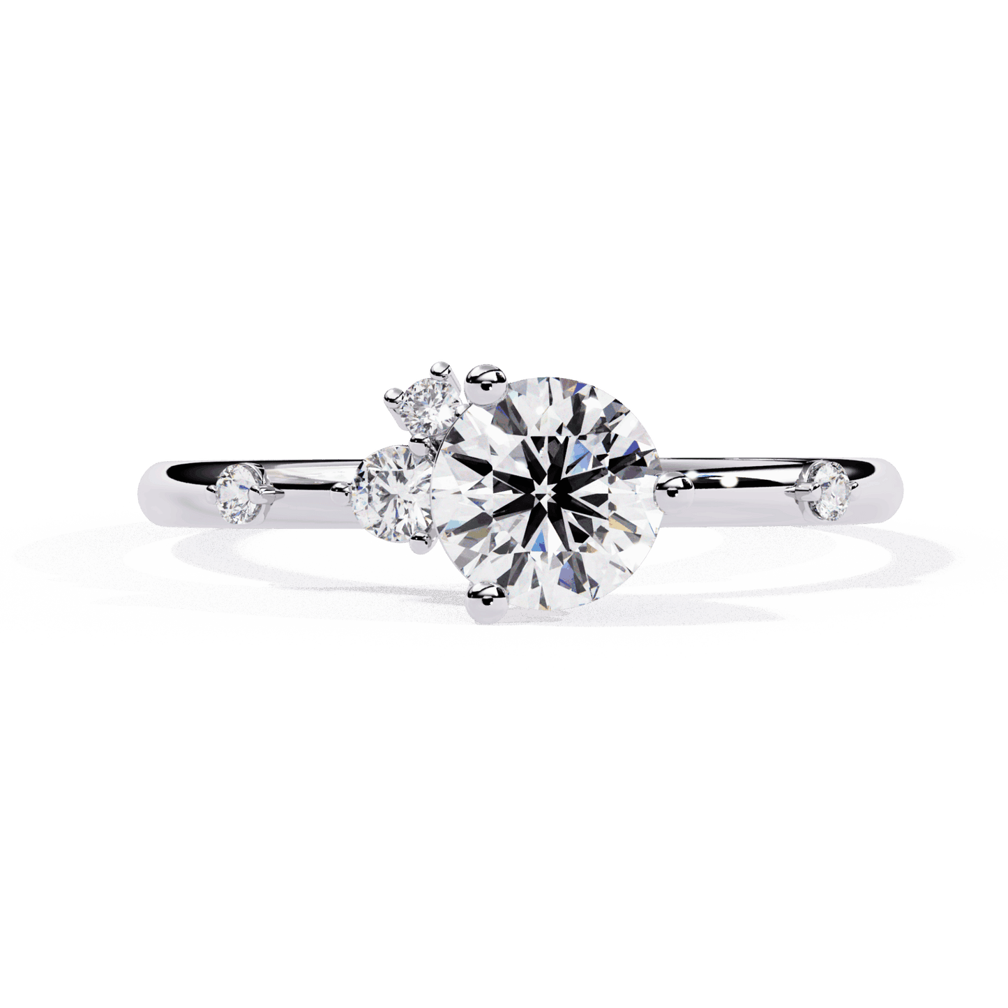 0.5 Carat Round Minimal Statement Ring in Moissanite | House of Estara