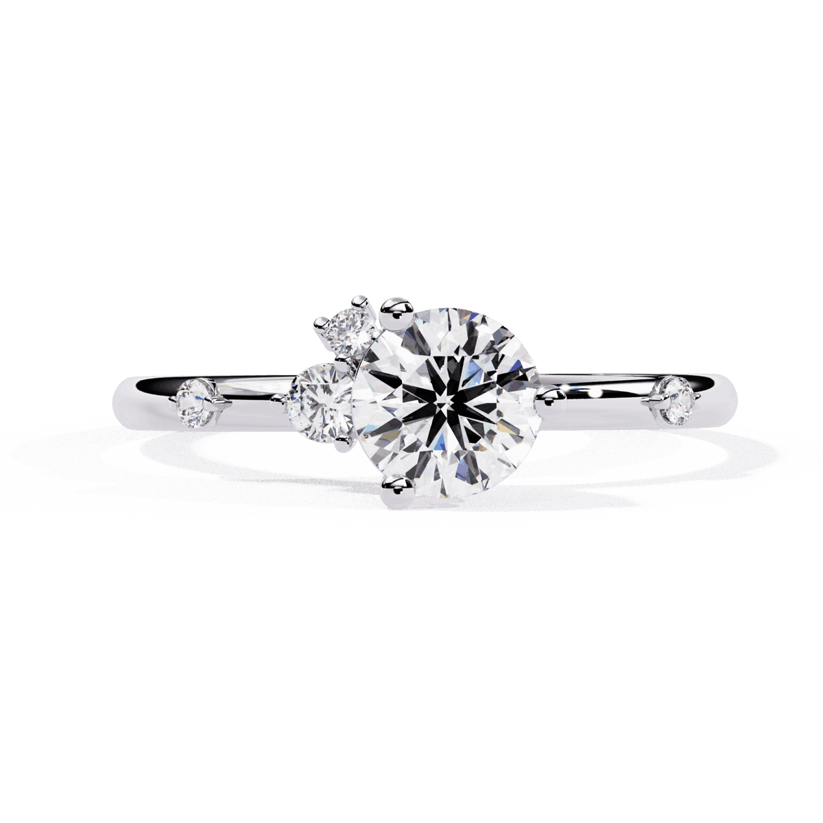 0.5 Carat Round Minimal Statement Ring in Moissanite | House of Estara