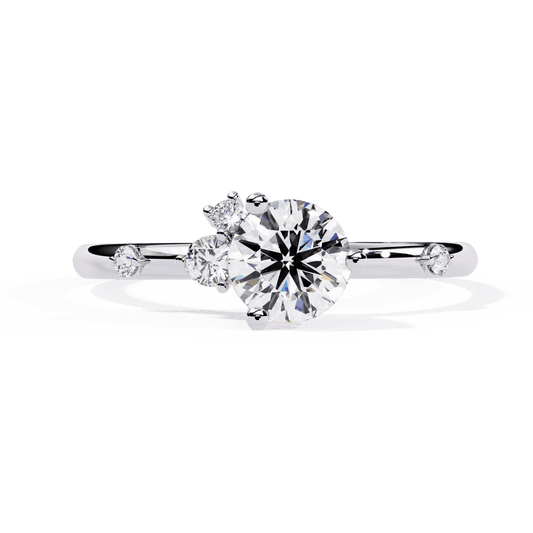 0.5 Carat Round Minimal Statement Ring in Moissanite | House of Estara