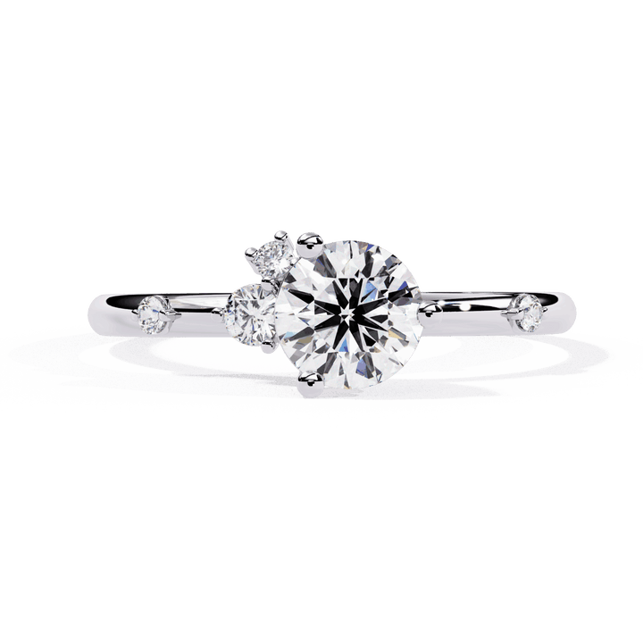 0.5 Carat Round Minimal Statement Ring in Moissanite | House of Estara