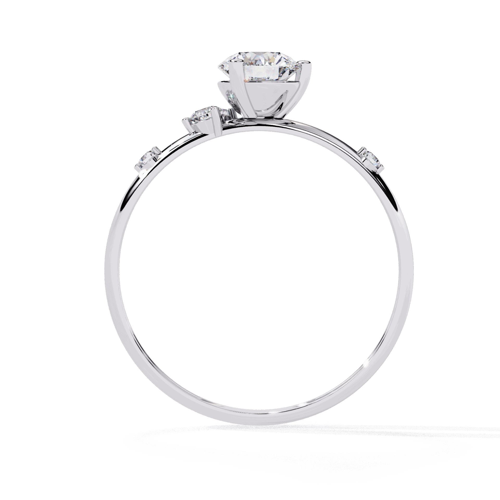 0.5 Carat Round Minimal Statement Ring in Moissanite | House of Estara
