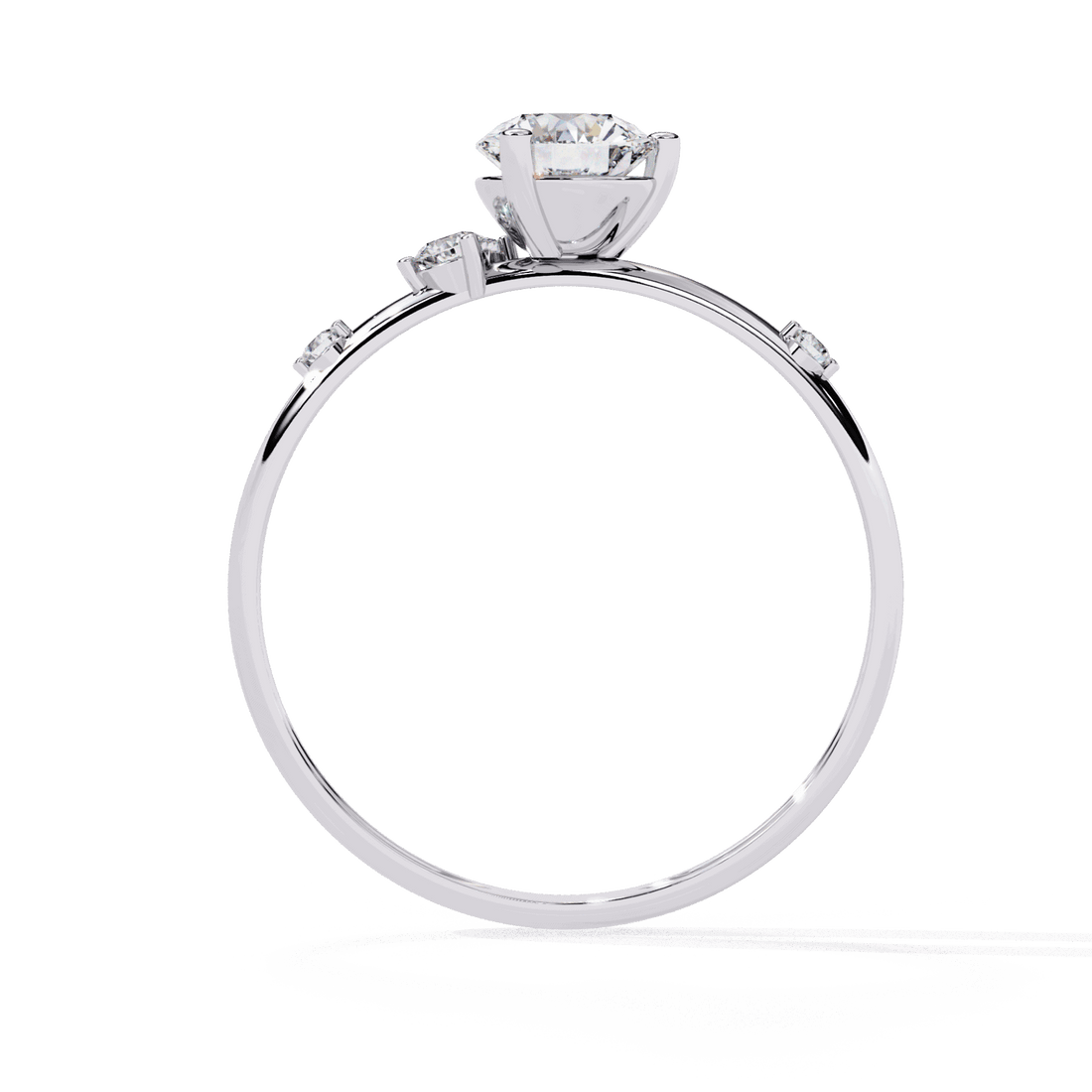 0.5 Carat Round Minimal Statement Ring in Moissanite | House of Estara