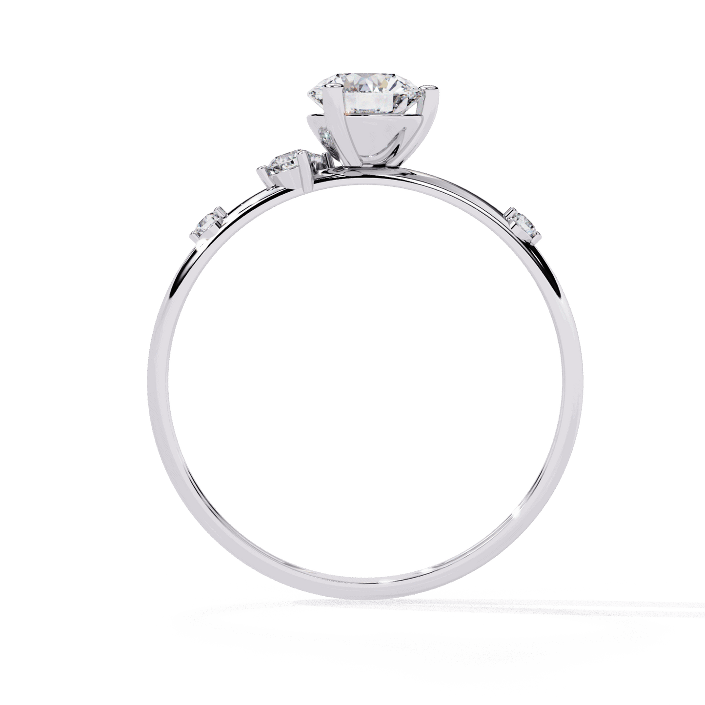 0.5 Carat Round Minimal Statement Ring in Moissanite | House of Estara