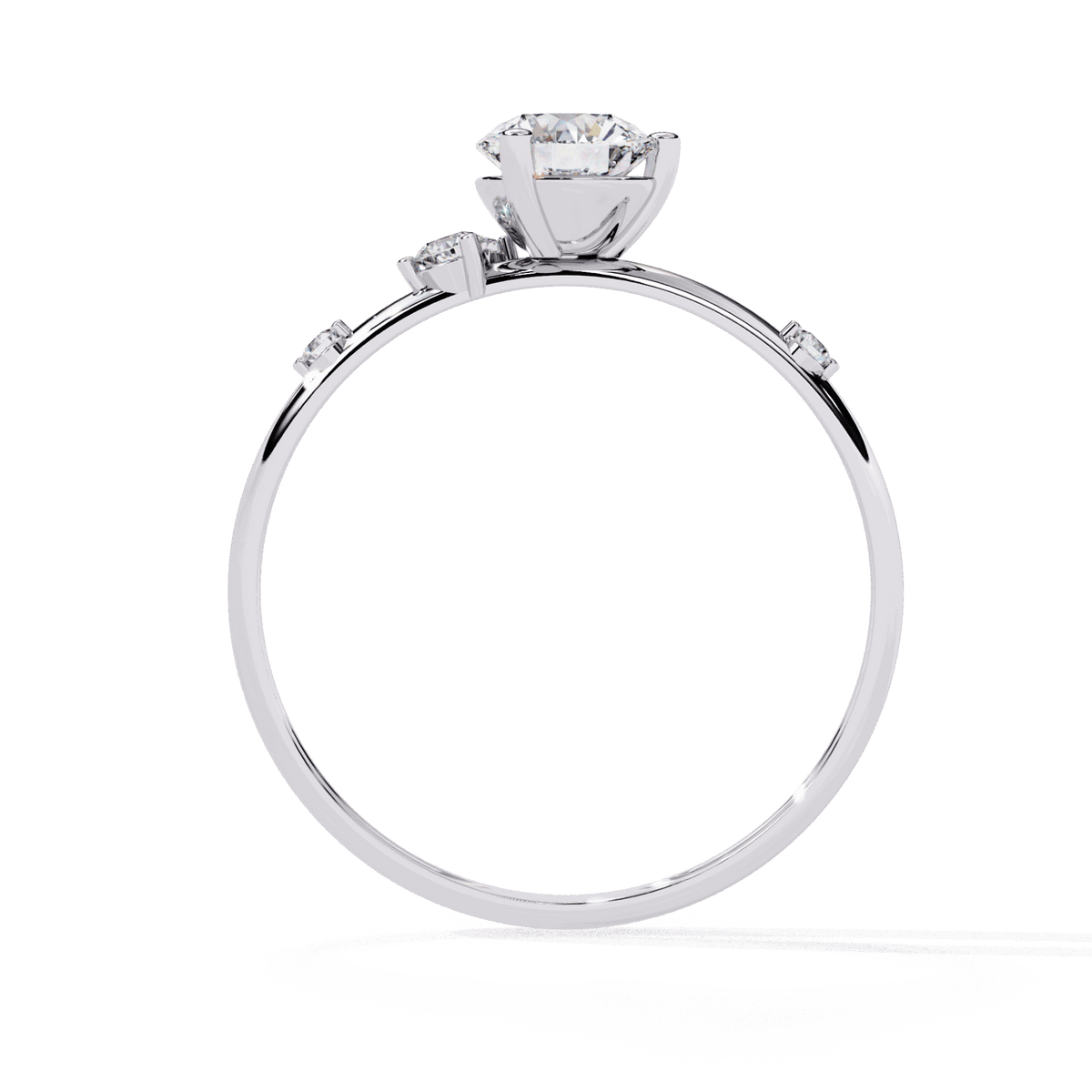 0.5 Carat Round Minimal Statement Ring in Moissanite | House of Estara