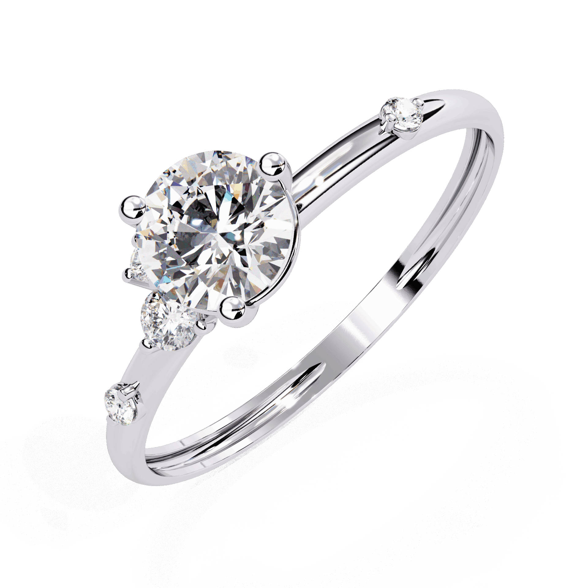 0.5 Carat Round Minimal Statement Ring in Moissanite | House of Estara
