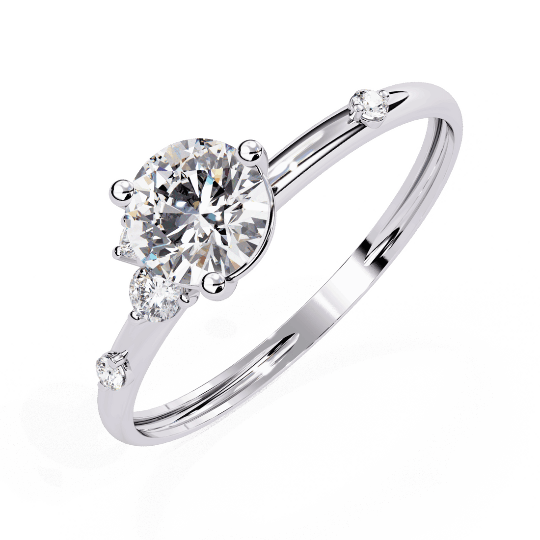 0.5 Carat Round Minimal Statement Ring in Moissanite | House of Estara