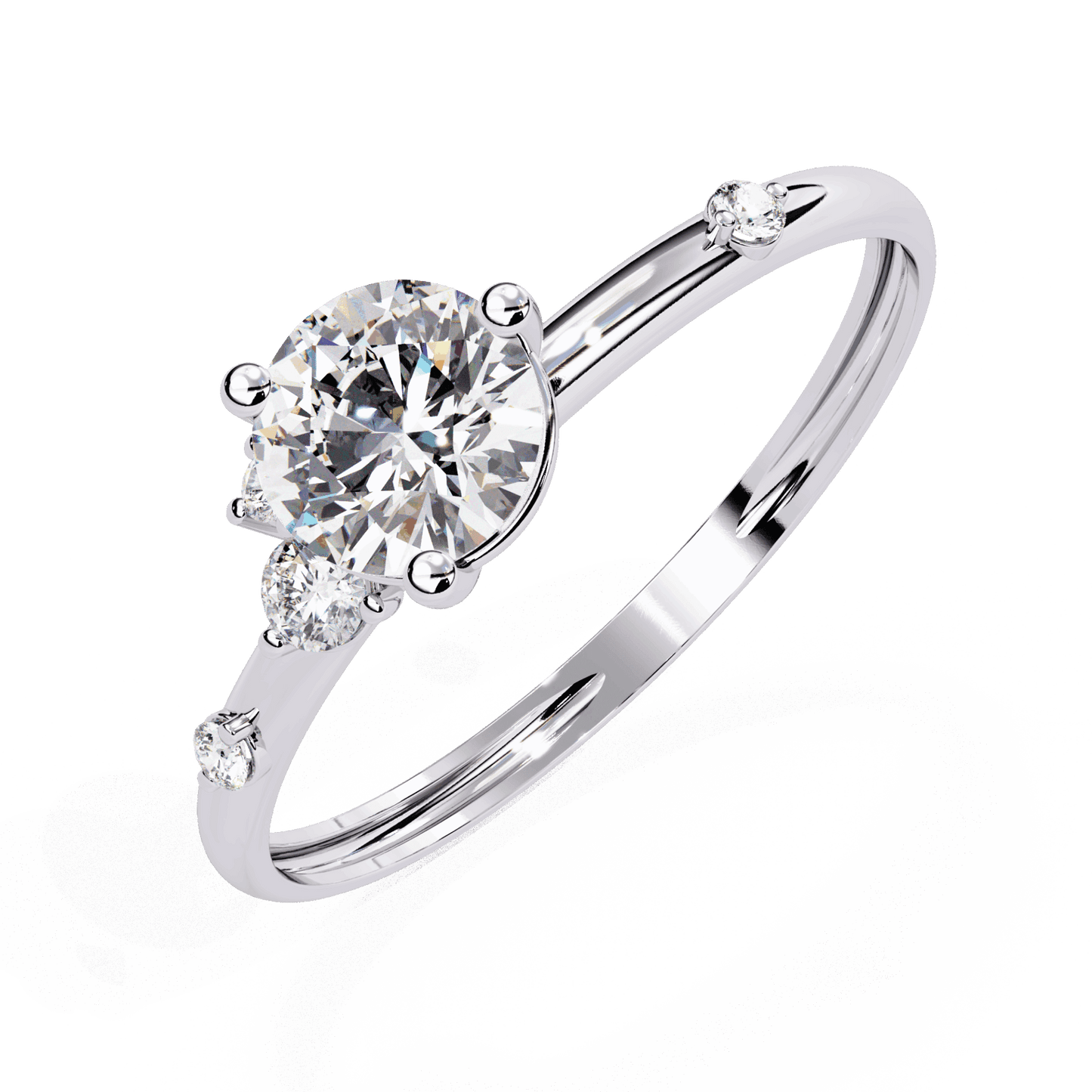 0.5 Carat Round Minimal Statement Ring in Moissanite | House of Estara