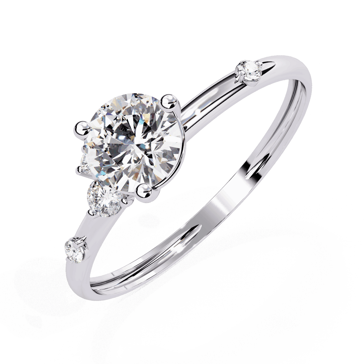 0.5 Carat Round Minimal Statement Ring in Moissanite | House of Estara
