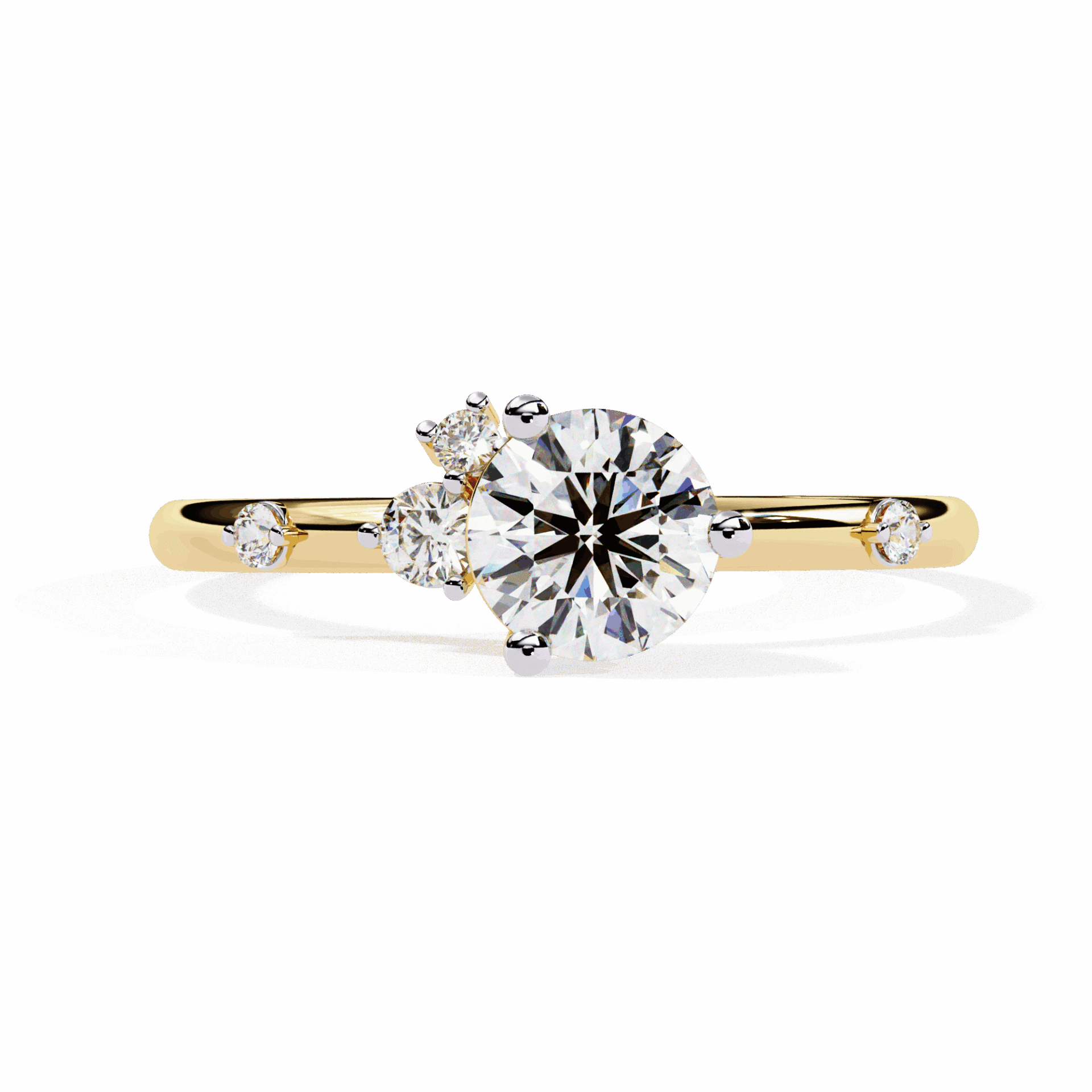0.5 Carat Round Minimal Statement Ring in Moissanite | House of Estara