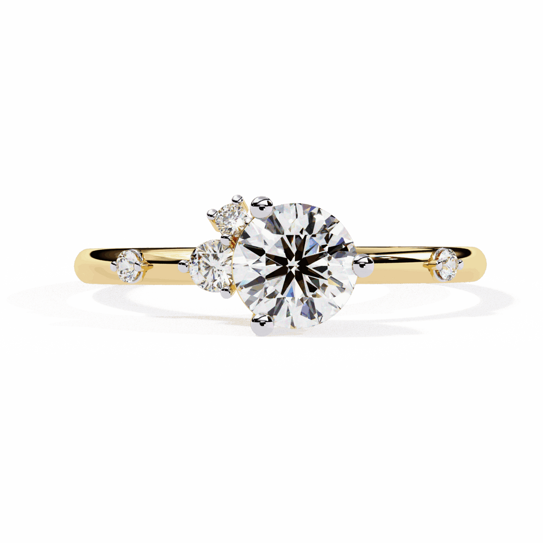 0.5 Carat Round Minimal Statement Ring in Moissanite | House of Estara