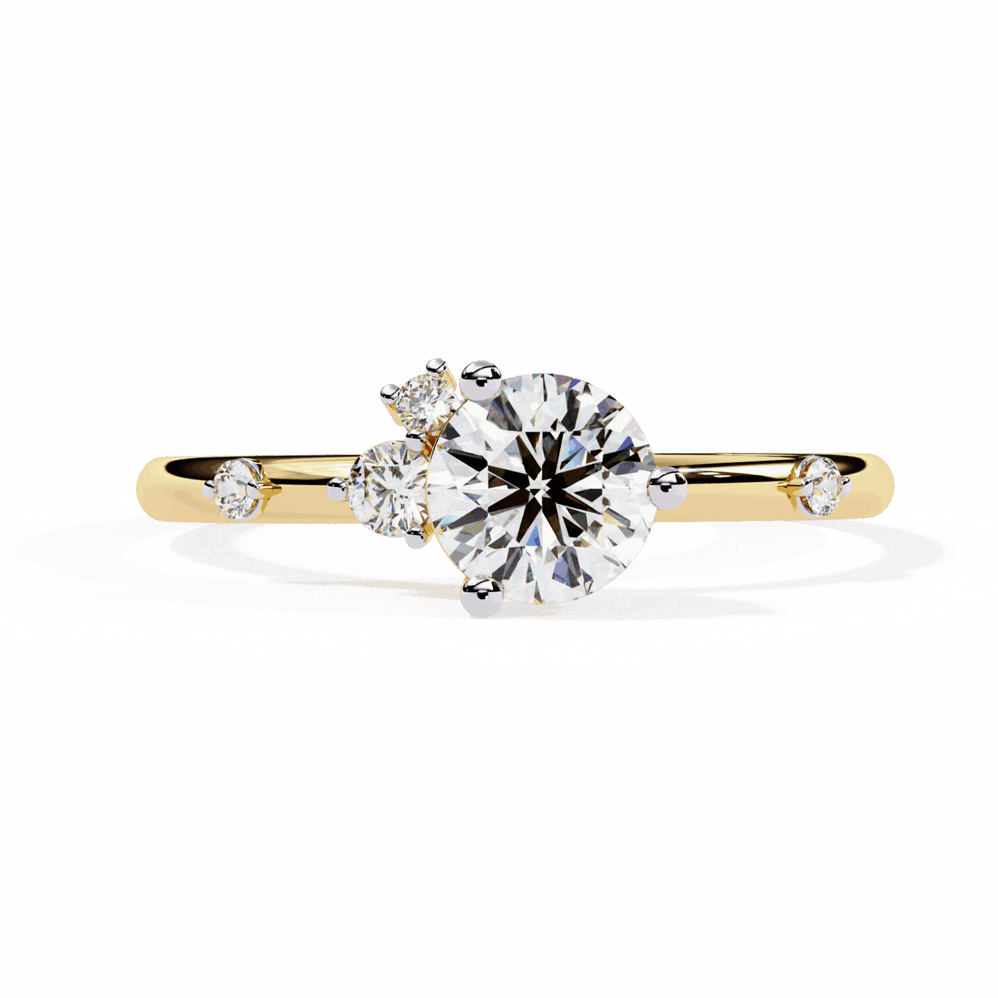 0.5 Carat Round Minimal Statement Ring in Moissanite | House of Estara