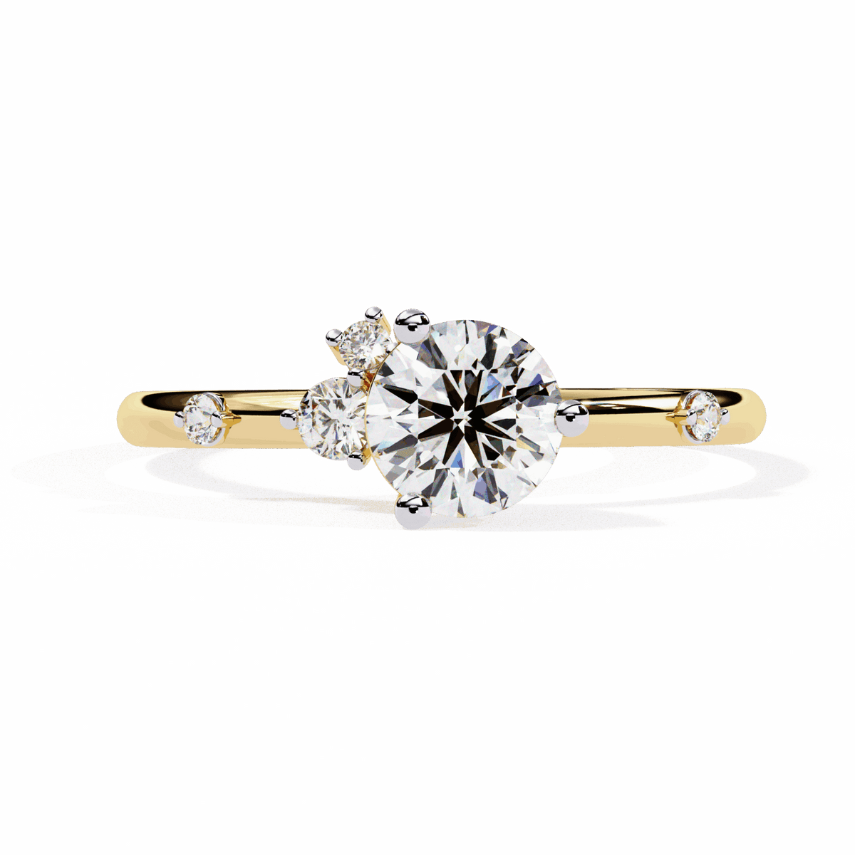 0.5 Carat Round Minimal Statement Ring in Moissanite | House of Estara