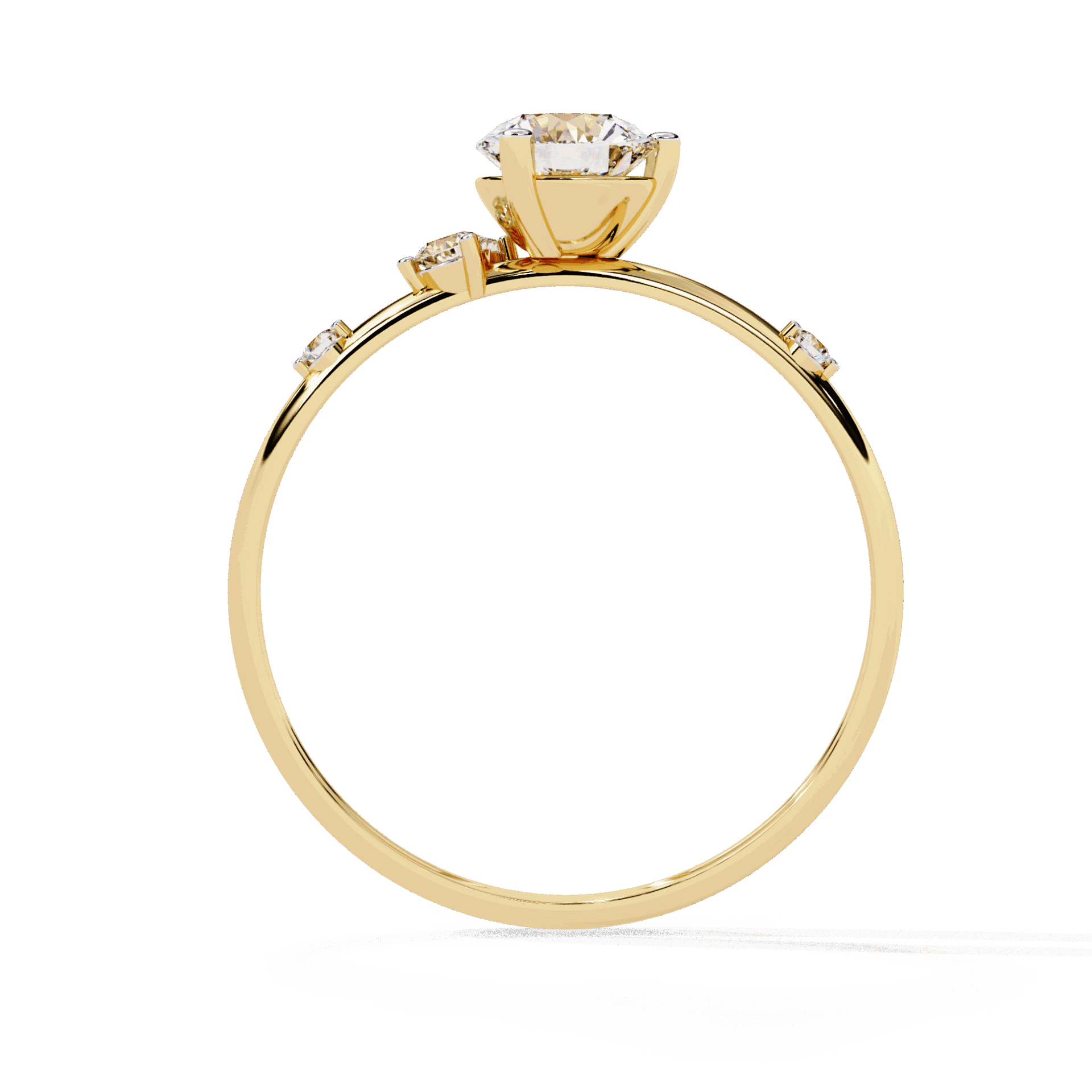 0.5 Carat Round Minimal Statement Ring in Moissanite | House of Estara