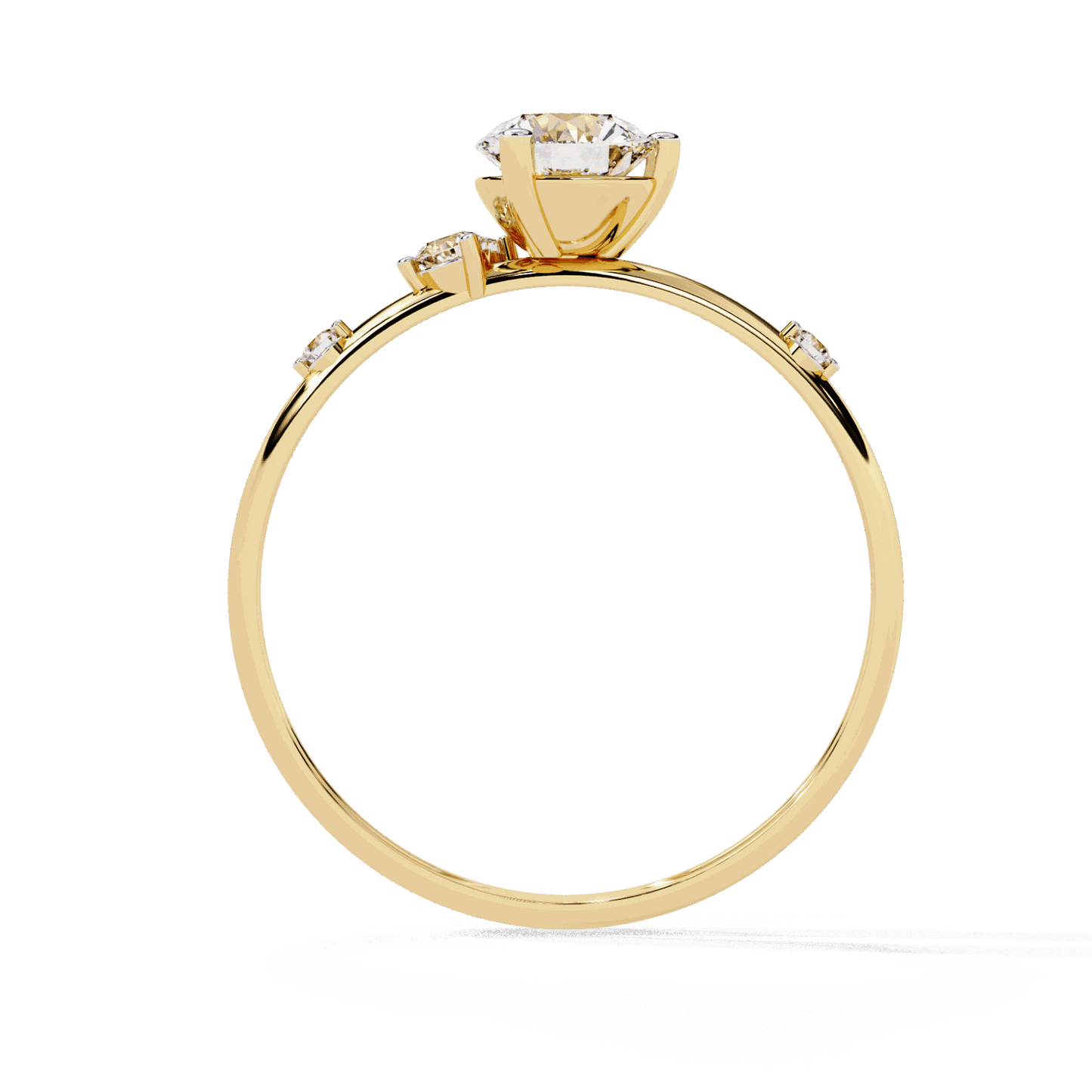 0.5 Carat Round Minimal Statement Ring in Moissanite | House of Estara