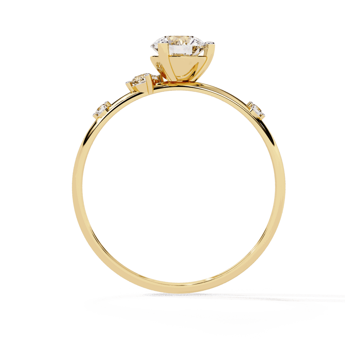 0.5 Carat Round Minimal Statement Ring in Moissanite | House of Estara