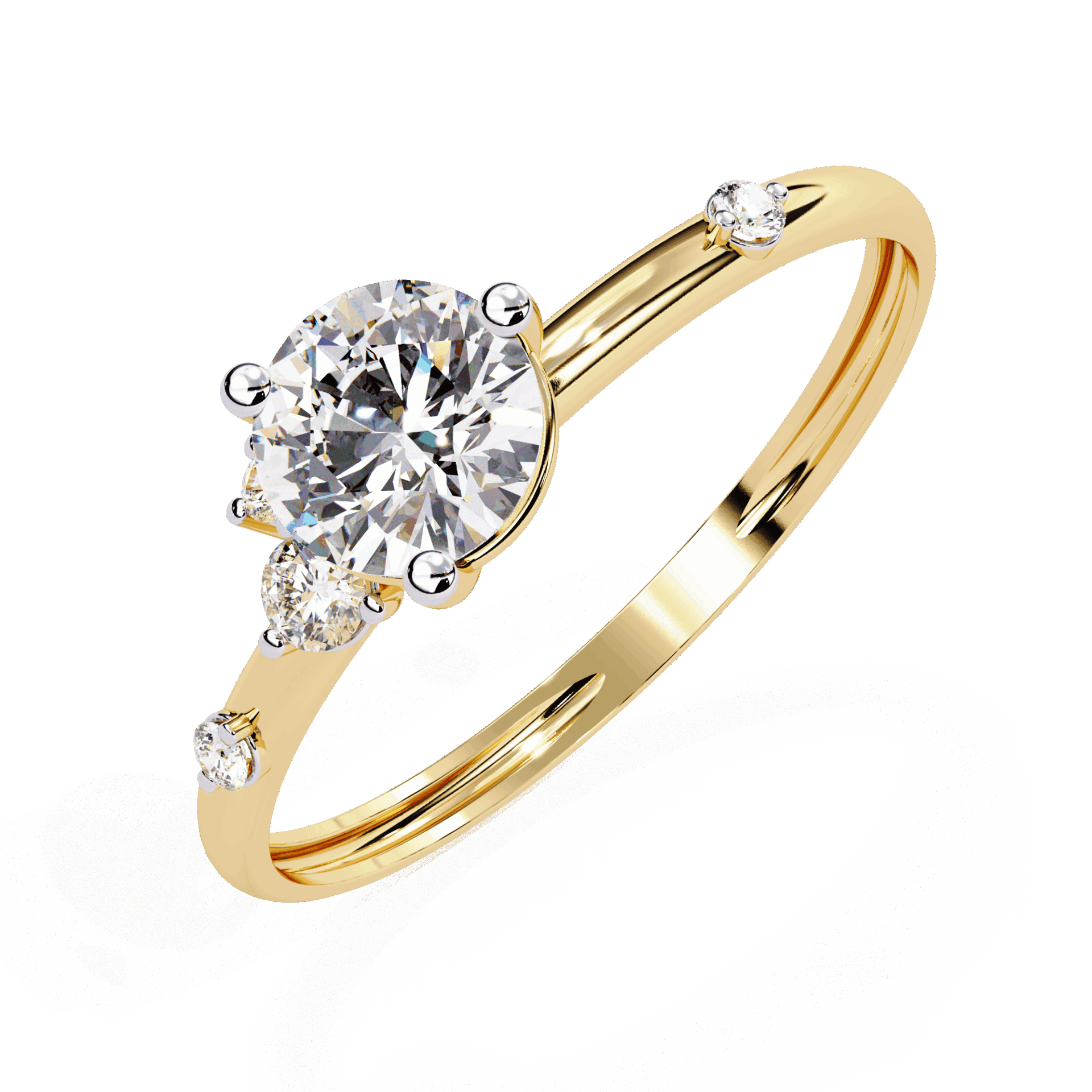 0.5 Carat Round Minimal Statement Ring in Moissanite | House of Estara