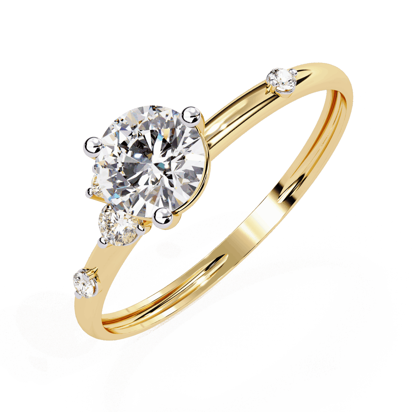 0.5 Carat Round Minimal Statement Ring in Moissanite | House of Estara