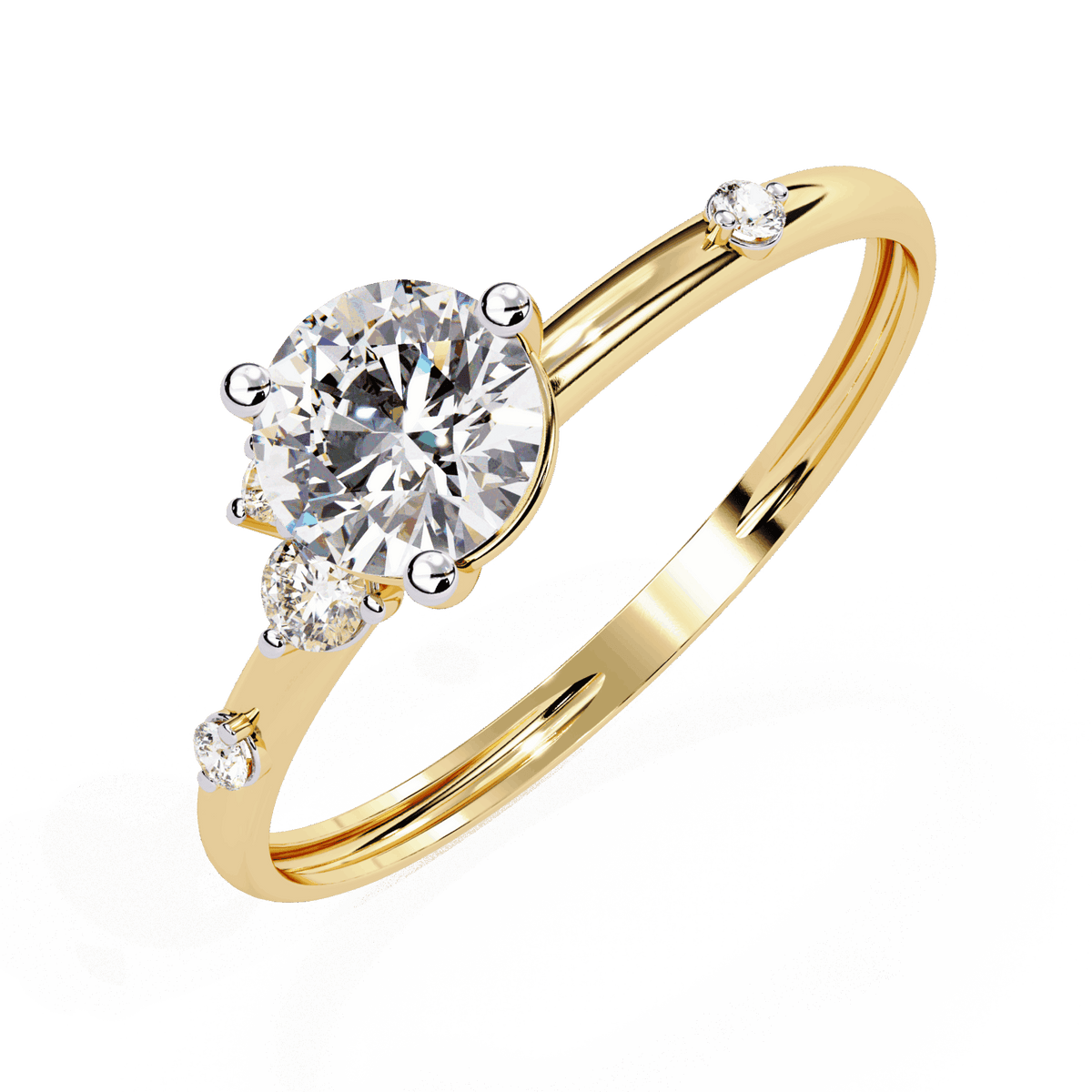 0.5 Carat Round Minimal Statement Ring in Moissanite | House of Estara