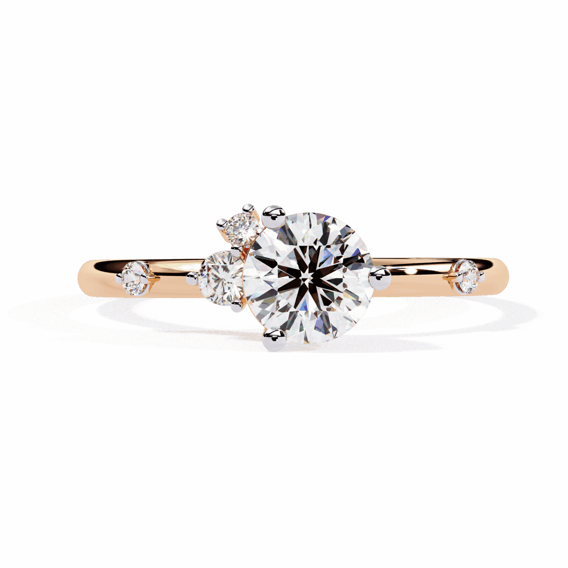 0.5 Carat Round Minimal Statement Ring in Moissanite | House of Estara