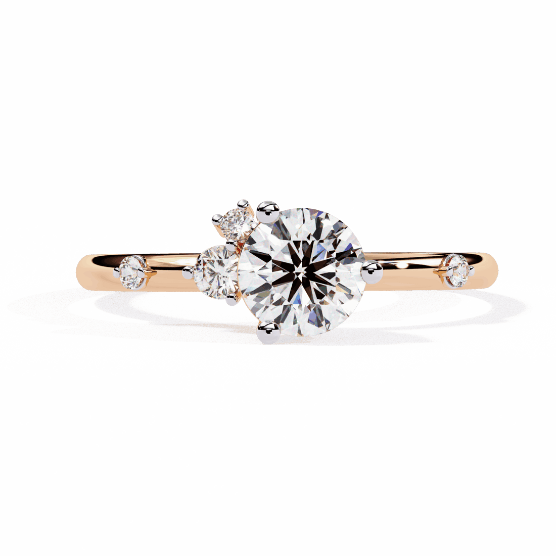 0.5 Carat Round Minimal Statement Ring in Moissanite | House of Estara