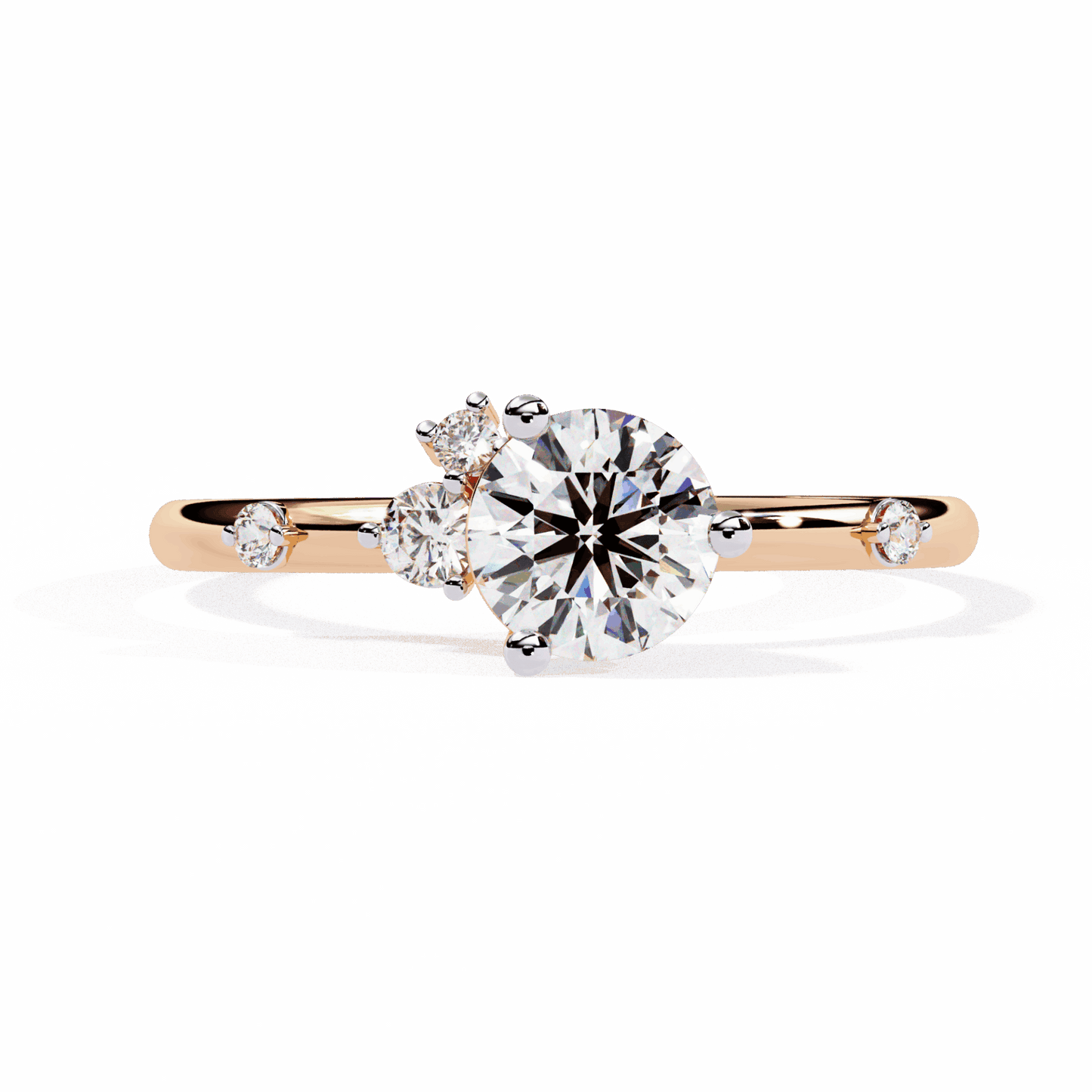 0.5 Carat Round Minimal Statement Ring in Moissanite | House of Estara