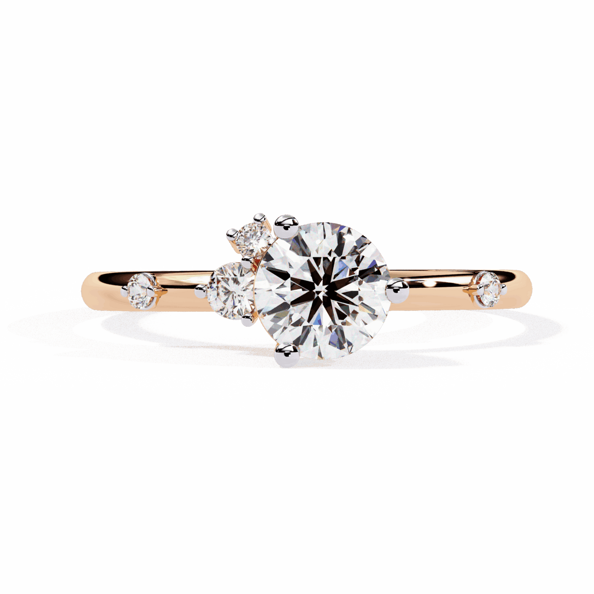 0.5 Carat Round Minimal Statement Ring in Moissanite | House of Estara