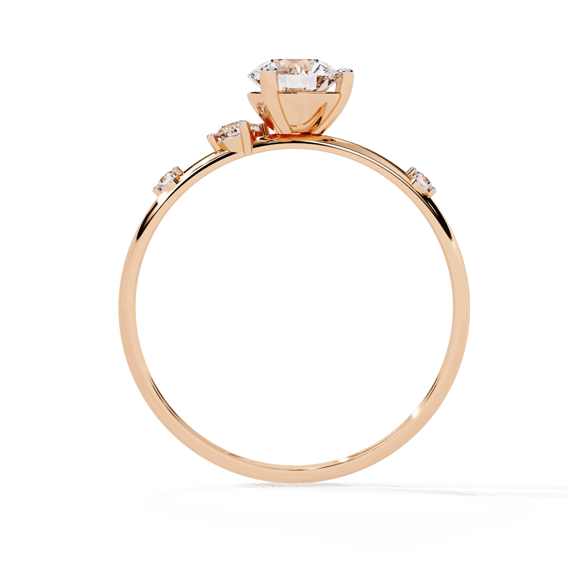 0.5 Carat Round Minimal Statement Ring in Moissanite | House of Estara