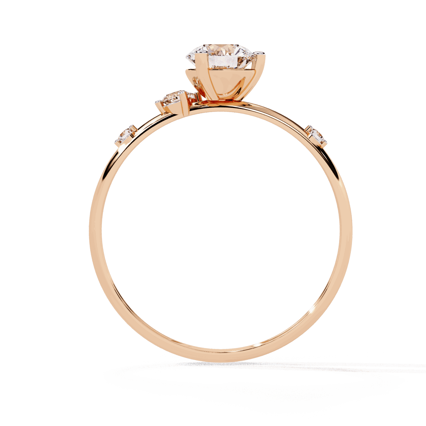 0.5 Carat Round Minimal Statement Ring in Moissanite | House of Estara