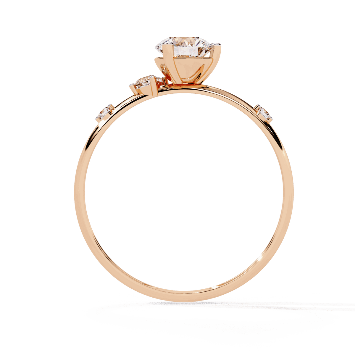 0.5 Carat Round Minimal Statement Ring in Moissanite | House of Estara