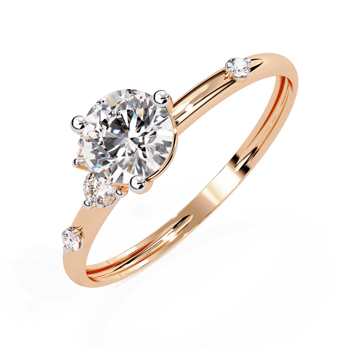 0.5 Carat Round Minimal Statement Ring in Moissanite | House of Estara