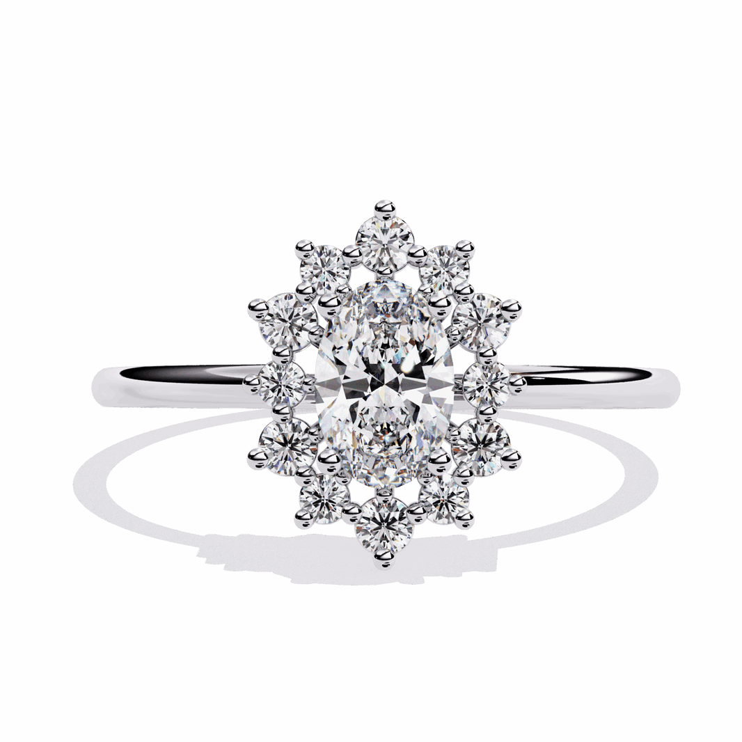 0.5 Carat Oval Minimal Statement Ring in Moissanite | House of Estara
