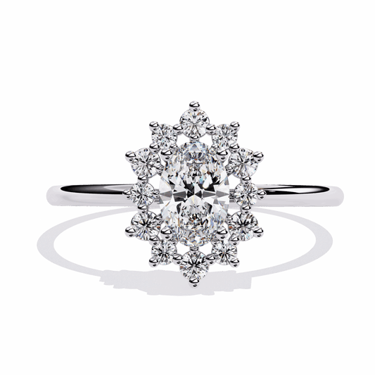 0.5 Carat Oval Minimal Statement Ring in Moissanite | House of Estara