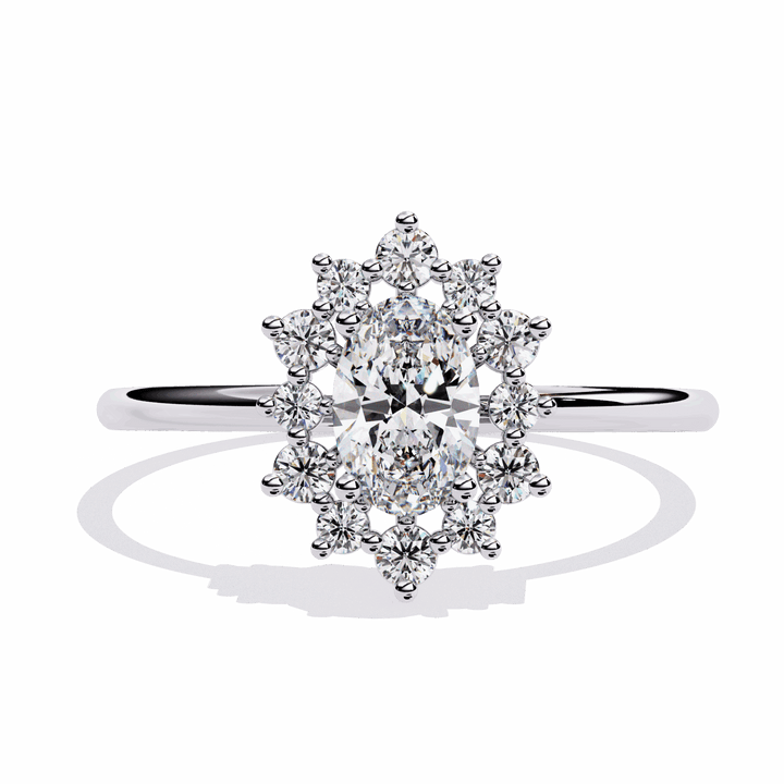 0.5 Carat Oval Minimal Statement Ring in Moissanite | House of Estara