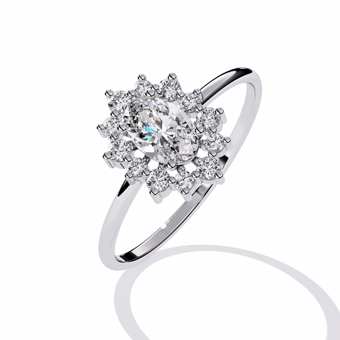 0.5 Carat Oval Minimal Statement Ring in Moissanite | House of Estara