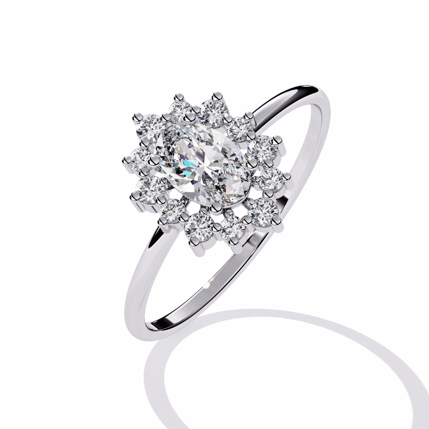 0.5 Carat Oval Minimal Statement Ring in Moissanite | House of Estara