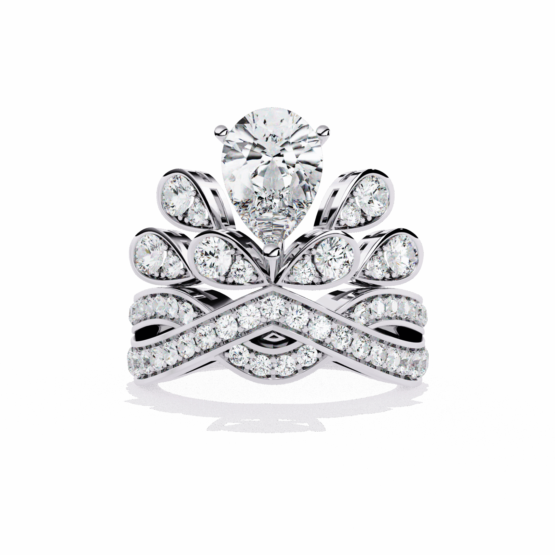 2.25 Carat Pear Sparkle Cocktail Ring in Moissanite | House of Estara