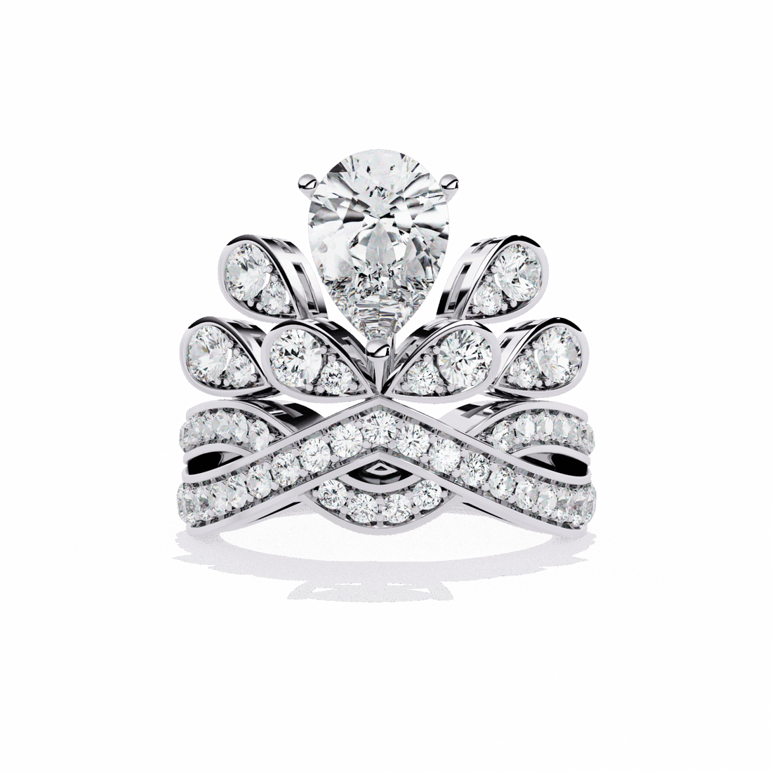 2.25 Carat Pear Sparkle Cocktail Ring in Moissanite | House of Estara